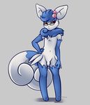  anthro avoid_posting blue_fur eyewear flaccid fur girly glasses hi_res looking_at_viewer male meowstic nintendo ohmuu penis pok&eacute;mon red_eyes simple_background solo standing uncut video_games white_fur 