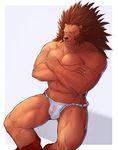  abs biceps big_muscles bulge capcom claws clothed clothing crossed_arms feline fundoshi half-dressed hi_res leo_(red_earth) lion looking_at_viewer male mammal muscular pecs red_earth simple_background solo st_ryker topless underwear video_games 