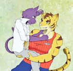  cat feline love male male/male mammal morenatsu shin_(morenatsu) tiger torahiko_(morenatsu) 