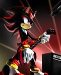  anthro black_nose clothing footwear gloves male musical_instrument shadow_the_hedgehog smile solo sonic_(series) tetora video_games 