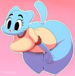  anthro big_butt blue_fur breasts butt cat clothing feline female fur low_res mammal mature_female mother nicole_watterson parent solo sunibee sweater the_amazing_world_of_gumball thick_thighs wide_hips 