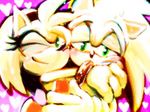  &lt;3 amy_rose anthro black_nose duo female gaki green_eyes hair half-closed_eyes headband hedgehog hug male mammal one_eye_closed short_hair smile sonic_(series) sonic_the_hedgehog wink 