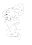  absurdres armpits bad_id bad_pixiv_id greyscale grin hatsune_miku highres kazenoko lineart long_hair looking_at_viewer monochrome smile solo twintails vocaloid 