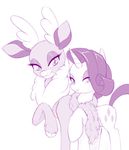  crossover cutie_mark dstears eyelashes horn looking_at_viewer monochrome my_little_pony my_little_pony_friendship_is_magic no_humans rarity reindeer scarf simple_background sketch smile them's_fighting_herds trait_connection unicorn velvet_(them's_fighting_herds) white_background 
