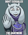  boss_monster canastus caprine clothing dialogue fangs female fluffy fur goat horn image_macro long_ears looking_at_viewer mammal monster mother parent red_eyes robe signature solo tears toriel undertale video_games watermark 
