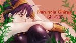  character_name hairband jojo_no_kimyou_na_bouken male_focus narancia_ghirga pale_skin plant purple_eyes purple_hair r_(dododo888) shiny sitting solo wristband 