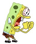  2008 angry bbxl bulging_eyes clothing footwear legwear necktie open_mouth pants reaction_image shirt shoes simple_background socks spongebob_squarepants spongebob_squarepants_(character) tagme teeth tongue tongue_out white_background 