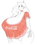  bikini_bottom braid breasts cassie_(theycallhimcake) choker cleavage coca-cola curvy erect_nipples gigantic_breasts solo theycallhimcake thick_thighs thighs 