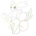  anthro breasts erect_nipples fairy female flab&eacute;b&eacute; flower grey_eyes looking_at_viewer masturbation navel nintendo nipples nude plant pok&eacute;mon posexe pussy pussy_juice rubbing simple_background smile solo vaginal vaginal_masturbation video_games white_background 