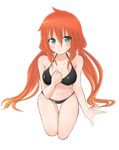  amano_tora bad_id bad_pixiv_id bikini black_bikini blush breasts cropped_legs green_eyes highres kazenoko long_hair looking_at_viewer medium_breasts navel orange_hair original solo swimsuit thigh_gap transparent_background twintails very_long_hair 