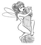  blush breasts disney_fairies fairy female human interspecies male mammal monochrome penis ponytail precum unknown_artist wings 