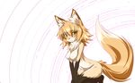  anthro blonde_hair breasts canine chest_tuft female fox fur hair inner_ear_fluff invalid_tag looking_at_viewer mammal nipples simple_background solo tagme tuft 