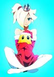  bare_shoulders blonde_hair blue_eyes chiko_(mario) christmas hair_over_one_eye hat mario_(series) pantyhose rosetta_(mario) santa_costume santa_hat solo super_mario_bros. super_mario_galaxy tom_skender white_legwear 