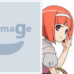  akai_ringo_(ookami-san) bob_cut dengeki_bunko hairband mugen_ouka no_image ookami-san peeking_out pixiv red_hair short_hair smile solo vector_trace 