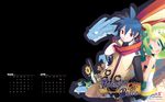  1girl 2016 ash_(phantom_brave) calendar_(medium) copyright_name harada_takehito marona_(phantom_brave) official_art phantom_brave putty_(phantom_brave) wallpaper 