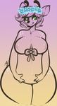  bow cervine chubby deer eyelashes female flower green_eyes mammal overweight plant pregnant sketch tehbuttercookie 
