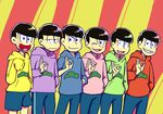  black_hair brothers commentary_request male_focus matsuno_choromatsu matsuno_ichimatsu matsuno_juushimatsu matsuno_karamatsu matsuno_osomatsu matsuno_todomatsu multiple_boys osomatsu-kun osomatsu-san siblings torasuke 