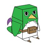  kurtis_(disgaea) no_humans papercraft prinny simple_background sitting solo 