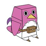  disgaea no_humans papercraft prinny simple_background sitting solo 