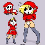  breasts clothed clothing female hair hood legwear mario_bros mask mushroom nintendo nipple_bulge not_furry shygirl shyguy solo stockings video_games xylas 