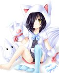  animal_costume black_hair blush highres rosenkreuzstilette schwer-muta_casasola_merkle short_hair 