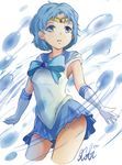  bishoujo_senshi_sailor_moon blue_eyes blue_hair blue_sailor_collar blue_skirt bow choker earrings elbow_gloves gloves jewelry magical_girl mizuno_ami no_choker piliheros2000 sailor_collar sailor_mercury sailor_senshi_uniform short_hair skirt solo tiara white_gloves 