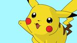  bbxl blue_background happy nintendo open_mouth pikachu pok&eacute;mon simple_background solo tagme video_games wide_eyed 