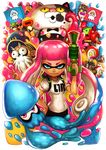  baseball_cap beanie bike_shorts commander_atarime denchinamazu dj_takowasa domino_mask face_mask flag gloves goggles hat hotaru_(splatoon) ink_tank_(splatoon) inkling jajji-kun_(splatoon) long_hair mask multiple_boys multiple_girls octarian octoball octocopter octotrooper pointy_ears red_hair ry-spirit smile splatoon_(series) splatoon_1 splattershot_(splatoon) spoilers squid sunglasses super_soaker takozonesu tentacle_hair v 