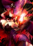  ass black_sclera blazblue blazblue:_central_fiction breasts cleavage fire hat highres huge_breasts konoe_a_mercury pink_hair solo suzunashi witch_hat yellow_eyes 