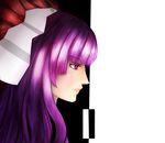  animal_ears bad_id bad_pixiv_id bangs black_background bunny_ears colored_eyelashes expressionless floating_hair gradient_hair long_hair misato_(misato123) multicolored_hair pointy_nose profile purple_hair red_eyes red_hair reisen_udongein_inaba solo touhou two-tone_background upper_body white_background 