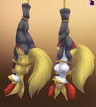  bdsm bondage bound breasts butt delphox female fluffy_tail looking_at_viewer nintendo nipples nude pheonixbat pok&eacute;mon video_games 