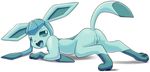  2015 anus blue_eyes blue_fur blue_tongue butt eeveelution female feral fur glaceon goshaag hindpaw looking_at_viewer nintendo open_mouth pawpads paws pok&eacute;mon presenting presenting_hindquarters pussy simple_background solo tongue tongue_out video_games white_background 