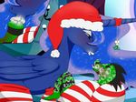  2015 christmas clothed clothing could digitaldomain123 duo equine fan_character female friendship_is_magic fur hair holidays horn horse kiss_mark kissing lipstick lizard male mammal my_little_pony outside pony princess_luna_(mlp) reptile scalie sky smile winged_unicorn wings 