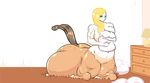  animated blonde_hair centaur equine fart female gas hair human leshawk mammal muscular taur 