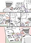  6+girls admiral_(kantai_collection) ahoge blonde_hair comic commentary diving_mask_on_head flower glasses grey_hair hair_flower hair_ornament hat heart i-168_(kantai_collection) i-19_(kantai_collection) i-401_(kantai_collection) i-58_(kantai_collection) i-8_(kantai_collection) kantai_collection kiss mallet maru-yu_(kantai_collection) mo_(kireinamo) multiple_girls pink_hair ponytail purple_hair ro-500_(kantai_collection) sailor_hat swimsuit swimsuit_under_clothes tan translated twintails uniform whac-a-mole 