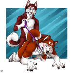  &lt;3 all_fours anal anal_penetration canine collar dog doggystyle from_behind husky leash male male/male mammal patrikthedog penetration penis precum sex 