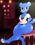  anthro blue_fur butt cat clothed clothing feline female fur mammal mature_female mother nicole_watterson pads panties parent solo the_amazing_world_of_gumball thick_thighs underwear 