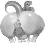 2015 anthro anus big_butt butt dinosaur female huge_butt larger_female male mammal mouse rodent size_difference vhsdaii 