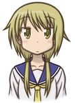  blonde_hair blue_sailor_collar blush ichii_yui long_hair mugen_ouka sailor_collar school_uniform school_uniform_(yuyushiki) serafuku solo twintails yellow_eyes yuyushiki 