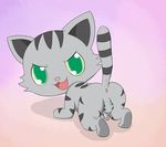  all_fours american_shorthair anime anus balls cartoon cat feline green_eyes invalid_tag jewelpets_(series) looking_at_viewer male mammal penis solo tour_(jewelpets) uncut wattacat 