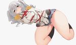  absurdres bad_id bad_twitter_id bdsm bondage bound epaulettes highres kantai_collection kashima_(kantai_collection) kei_(soundcross) military military_uniform miniskirt silver_hair skirt solo thighs twintails uniform 