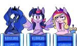  alpha_channel annoyed blue_hair crown english_text equine female feral friendship_is_magic group hair happy horn mammal multicolored_hair my_little_pony princess_cadance_(mlp) princess_luna_(mlp) simple_background smile text transparent_background twilight_sparkle_(mlp) twilightisbestprincess winged_unicorn wings 