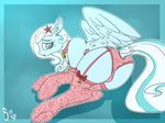  bell blind clothing collar ears_back equine fan_character female feral friendship_is_magic horse legwear lingerie mammal my_little_pony pegasus poisindoodles pony raised_tail snowdrop solo stockings wings 