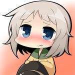  bangs blue_eyes blunt_bangs blush chibi komeiji_koishi solo tears touhou twumi wavy_mouth white_hair 