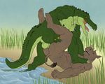  abs anal badcoyote balls butt colored crocodile erection male male/male mammal muscular nude outside pecs penis reptile rhinoceros scalie simple_background source_request stinkdog water 