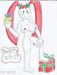  big_breasts breasts captain-cheto clothing feet flushed gift green_eyes happy jenny_wakeman machine my_life_as_a_teenage_robot nide pigtails pussy robot swimsuit 
