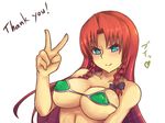  bikini blue_eyes bow braid breasts covered_nipples hair_bow heart hong_meiling katsuko_wi_wi large_breasts long_hair looking_at_viewer micro_bikini red_hair shiny shiny_hair simple_background smile solo swimsuit thank_you toned touhou twin_braids upper_body v very_long_hair white_background 