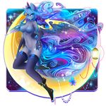  2015 absurd_res anthro anthrofied areola blue_eyes boots breasts clothing crescent_moon crown cutie_mark dress elbow_gloves equine female footwear friendship_is_magic gloves hi_res high_heels horn koveliana lantern legwear mammal moon my_little_pony nipples nude princess_luna_(mlp) solo sparkles stockings winged_unicorn wings 