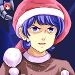  1girl aneha_zaku blue_eyes blue_hair capelet cosplay doremy_sweet doremy_sweet_(cosplay) floating_head gundam hat kamille_bidan lowres mechanical_hand multiple_girls nightcap open_mouth red_hair sekibanki shaded_face short_hair touhou zeta_gundam 