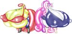  2015 absurd_res ancara22 anthro apple_bloom_(mlp) areola big_breasts breasts cleavage clothed clothing duo earth_pony equine erect_nipples female friendship_is_magic hi_res horn horse huge_breasts hyper hyper_breasts mammal marauder6272 my_little_pony nipple_bulge nipples pony sweetie_belle_(mlp) unicorn 